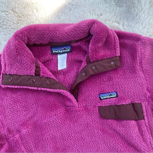 Patagonia Fuchsia Pink Snap-T Synchilla Fleece Pullover Sz. M - Picture 2 of 6
